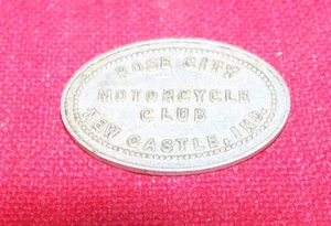 Antique Token Rose City Motorcycle Club WWII WW2 Aluminum 5 Cent Merchandise Old - Picture 1 of 3