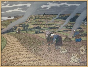 Henri Riviere Field Work 1906 French Post-Impressionist Landscape Rural Print - Picture 1 of 2