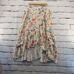 TORRID 5 Maxi Skirt Womens 5X Pull On Floral Ruffles Multicolor Hi Low Hem - Picture 1 of 10