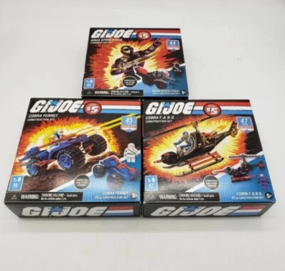 G.I. Joe Construction Set Lot Cobra Fang Cobra Ferret Ninja Speed Cycle   - Image 1 of 3