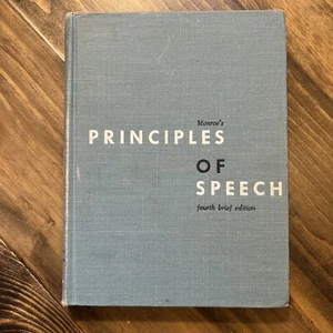 Monroe’s Principles Of Speech Fourth Brief Edition 1958 Hardcover Vintage - Imagen 1 de 8
