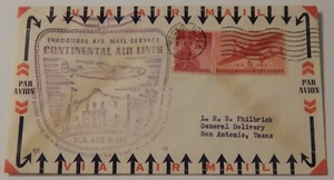 Hobbs New Mexico nach San Antonio Texas 15. April 1944 Erstflug Luftpost - Bild 1 von 2