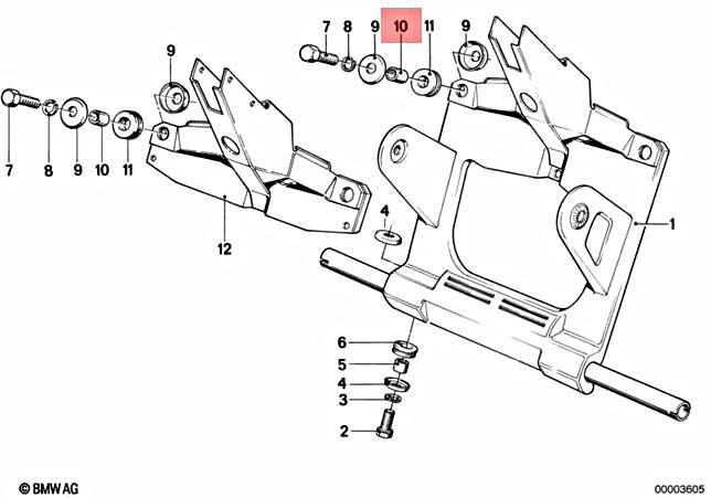 Panel genuino BMW/buje de faro adicional R80 ST R65 LS R65 T 31421236243 Foto 1 de 1