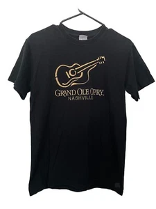 Nashville Grand Ole Opry schwarzes T-Shirt mit goldener Gitarrengrafik Größe Small NEU - Bild 1 von 5