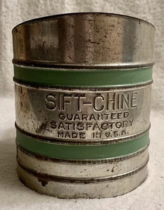 SIEB-CHINE MEHLSIEB grünes Akzentband hergestellt in den USA Vintage funktioniert - Bild 1 von 4