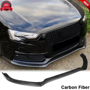 Fits Audi S5 SLINE B8.5 Coupe 2013-17 REAL CARBON FIBER Front Bumper Lip Spoiler - Foto 1 di 12