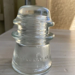 Vintage Hemingray-17 Clear Glass Insulator Made In USA 11-62 Hazy - Picture 1 of 2