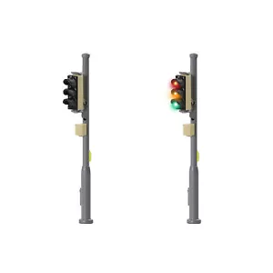 Evemodel 2pcs N Scale Traffic Signal Red Yellow Green Block Signal Lights - Picture 1 of 7