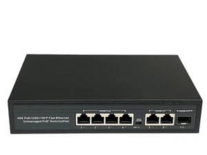 4-port Gigabit + 2-port Gigabit + 1-port Gigabit SFP Full Gigabit POE Switch - Afbeelding 1 van 6