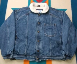 Vintage Camel Cigarettes Sherpa Lined Denim Jacket Made In USA Tobacco Joe Large - Picture 1 of 9
