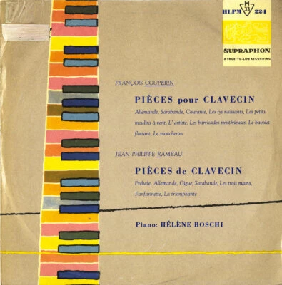 HELENE BOSCHI Piano Recital COUPERIN RAMEAU Supraphon LPM-224 10" EX Blue/Gold - Image 1 of 3