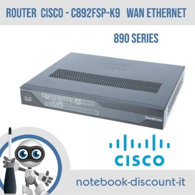 ROUTER CISCO 890 Series  C892FSP-K9   WAN Ethernet - Gigabit Ethernet  Menaged - Immagine 1 di 3
