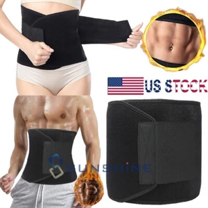 Waist Trainer Sweating Belt Men Trimmer Fat Burner Shapewear Band Body Shaper - Picture 1 of 12