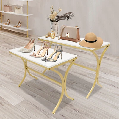 2pcs Handbag Display Stands, Display Riser Shelves, Modern Nesting Tables - Image 1 of 4