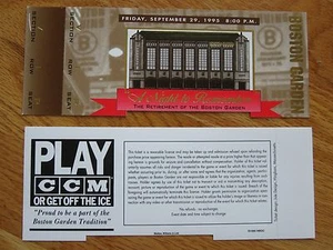 BOSTON GARDEN A Night to Remember 9-29-95 Replica Ticket ORR Bruins BIRD Celtics - Picture 1 of 1