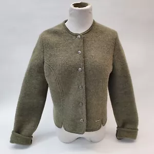 Vintage Geiger Tyrol Jacket Women Md Small Tan Pure Wool Tailored Short Blazer - Picture 1 of 17