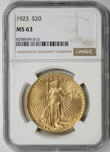 1923 Saint Gaudens Double Eagle Gold $20 MS 63 NGC - Picture 1 of 4