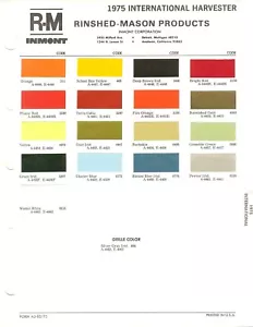 1975 INTERNATIONAL HARVESTER SCOUT TRAVELALL PICKUP IH TRUCK PAINT CHIPS (R-M) - Bild 1 von 1