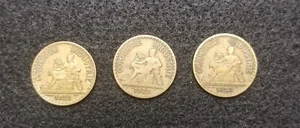 lot of 3 VINTAGE 50 CENTIMES FRANCE COMMERCE INDUSTRIE (2)1922 and (1)1923 - Picture 1 of 2