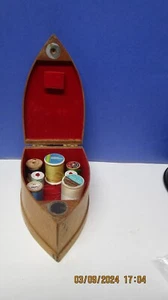Handcrafted Wooden Sewing Box-Flat iron-w/handle-Arts & Crafts - Picture 1 of 5