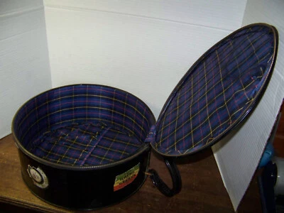 Estuche de tren de viaje redondo de colección con mango de correa Droutman Manuf Co NY ¡Bonito! Foto 1 de 4