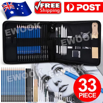 33pcs Drawing Sketch Set Charcoal Pencil Eraser Art Craft Painting Sketching Kit - image 1 of 4