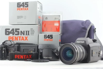 W/Box [MINT] Pentax 645NII NII Camera Body 120 Film Back AL lens From JAPAN - Image 1 of 4