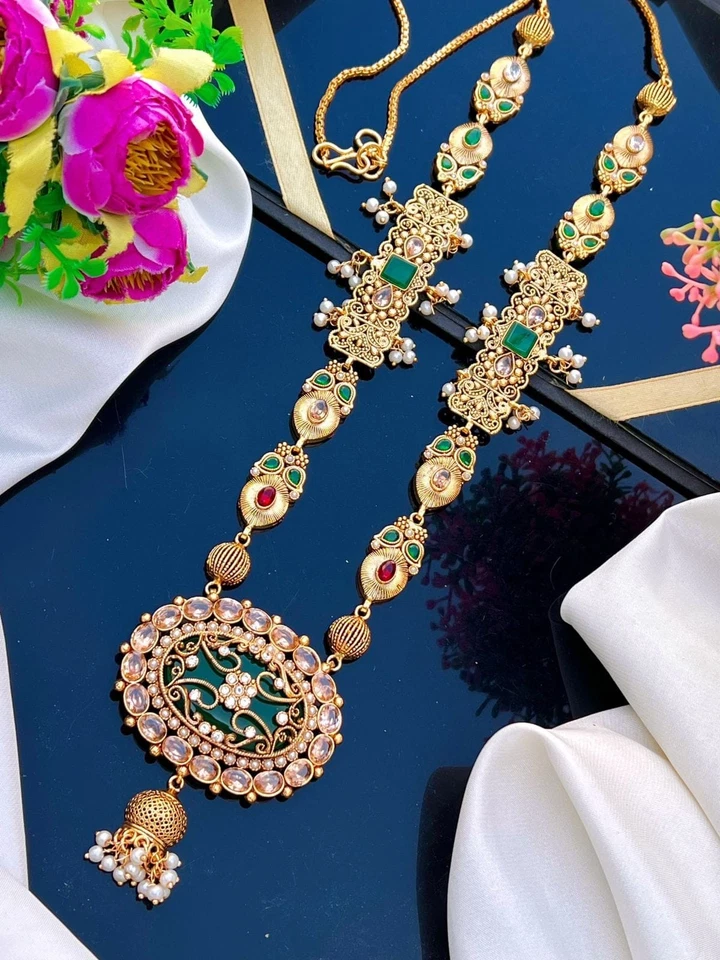 Pakistani/Indian Beads Turkish Necklace blue Long Mala - Image 1 of 1