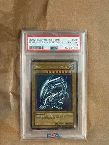 2002 Yu-Gi-Oh! SDK #001 Blue Eyes White Dragon PSA 6 EX-MT - Picture 1 of 2