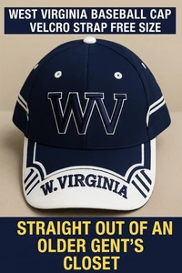 Cappello Vintage City Hunter WVU Strapback Estate Find! Hook & Loop Cap Nonno Vibes - Foto 1 di 9