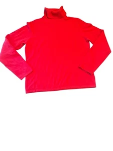 Jones New York Country Vintage 90s Red Cashmere Turtleneck Sweater L Minimalist - Picture 1 of 10