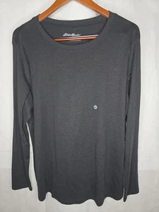 NWT Eddie Bauer T-shirt Black Long Sleeve Pullover Base Layer Outdoor Workwear - Picture 1 of 20