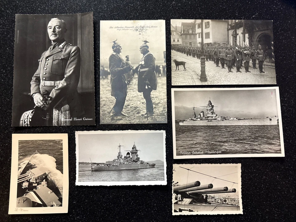 Unidades de cascos alemanes RPPC de la Primera Guerra Mundial 1914 Guisan + fotos reales Barcos de la Segunda Guerra Mundial Estrasburgo  Foto 1 de 4
