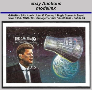 Gambia, 1988, Sc.767, 25th Anniv. John F. Kennedy, MNH, Cat.$4.00 - Picture 1 of 1