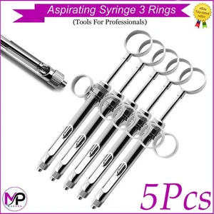 Aspirating Syringe 3 Rings Stainless Steel Dental Anesthetic Cartridge Syringe - Picture 1 of 6