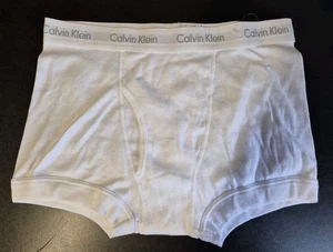 NOS Y2K Era Calvin Klein XL White Knit Full Rise Brief Trunk Cotton Underwear - Picture 1 of 6