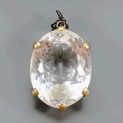 Colgante de cuarzo natural hecho a mano 45ct+ plata de ley 925/NP49646 Foto 1 de 4