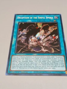 YUGIOH TÄUSCHUNG DER SÜNDIGEN BEUTE SECRET RARE 1. NEAR MINT ROTA-DE055 - Bild 1 von 6