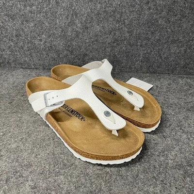 Sandalias de cuero Birkenstock Gizen unisex talla M8/W10 blancas Foto 1 de 4