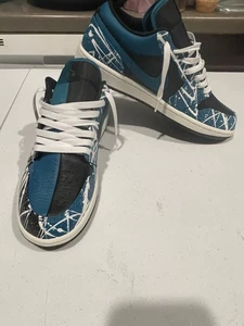 Jordan 1 Low SE Homage Split Bright Spruce -Men 10 -W/11.5 - Custom Splatter - Picture 1 of 16
