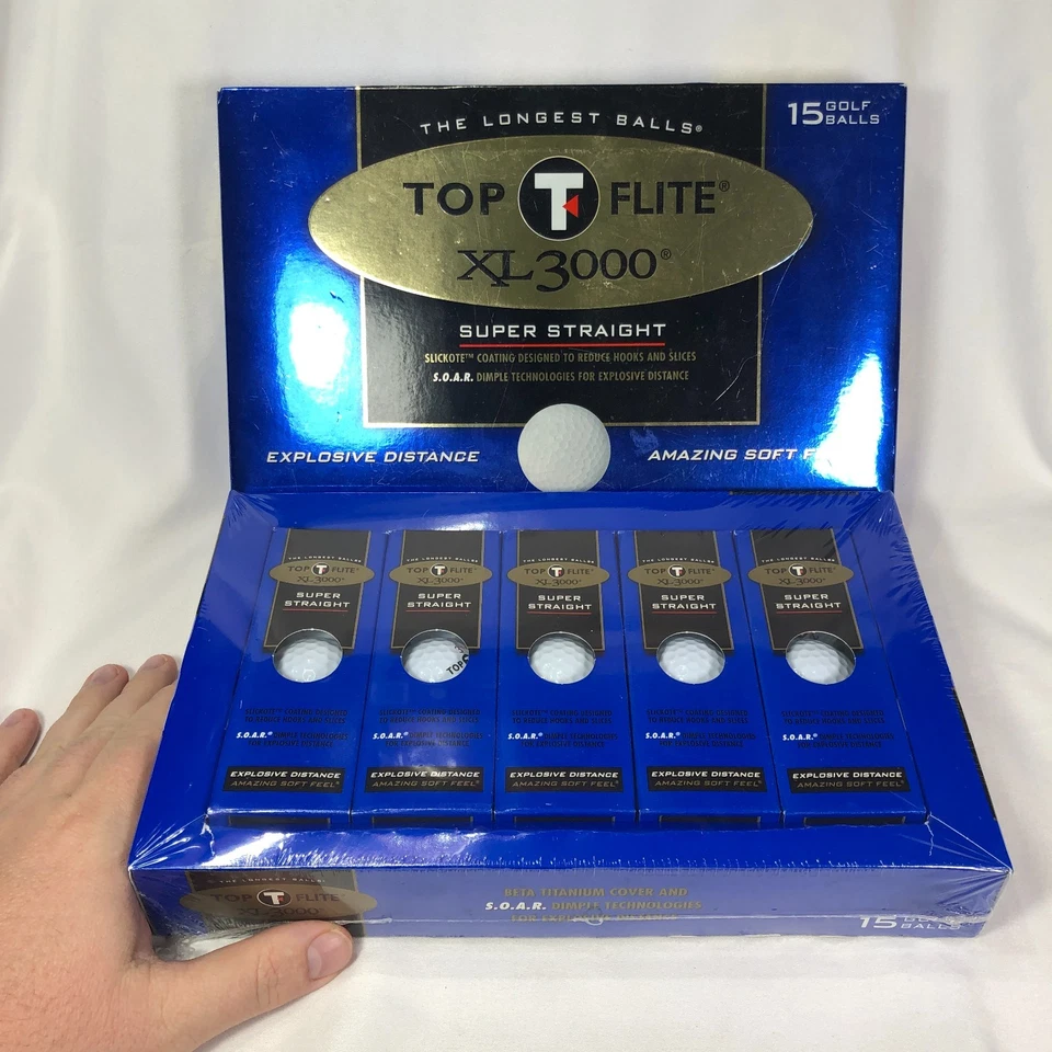 Top Flite XL3000 Super Straight Golf Balls 15 Ball Packs