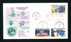 Sc. 1556 Pioneer Jupiter / 1557 Mariner / 1759 Viking TRIPLE FDC Space Voyage - Picture 1 of 1