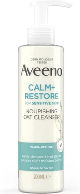 Aveeno Face Calm+Restore Nourishing Oat Cleanser (1x 200ml), Non-Foaming...  - Image 1 of 4