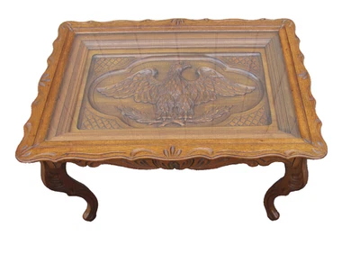 Антикварная резная подставка для журнального стола 63466 с подносом ОРЛОМ ручной работы - Изображение 1 из 4