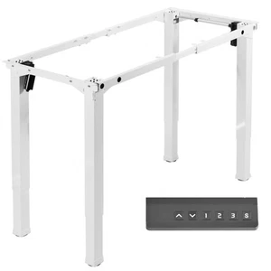 VIVO White Electric Dual-Motor Height Adjustable 4-Leg Standing Desk Frame - Picture 1 of 8