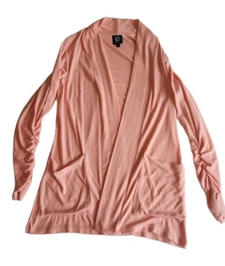Bobeau Pink Longline Duster Cardigan Open Front Knit Sweater XS - Picture 1 of 7