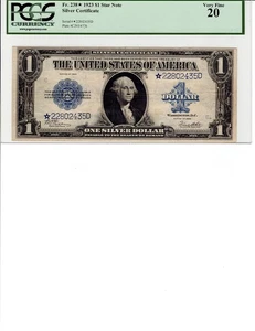 ****STAR**** 1923 $1.00 SILVER CERTIFICATE VF20****STAR**** - Picture 1 of 2
