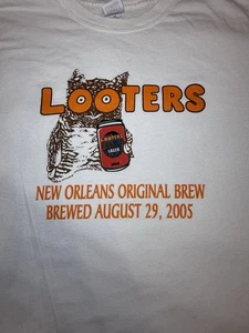 VTG New Orleans Looters Original Brew T Shirt XL Mardi Gras Retro Aug 29 2005 - Picture 1 of 12