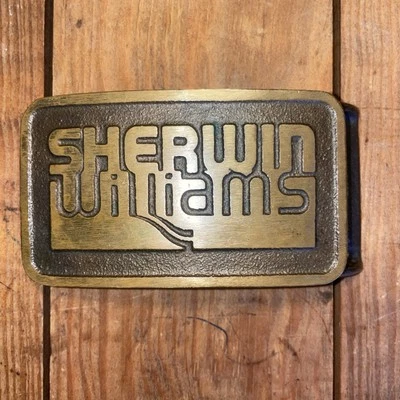 Bronce Sherwin Williams Pintura Pintor Tienda de Pintura Años 70 De Colección Hebilla de Cinturón Foto 1 de 2