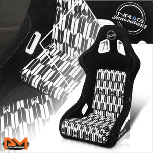 NRG Innovations FRP-302-YABA Large Fixed Back Bucket Racing Seat w/Mount Bracket - Picture 1 of 7